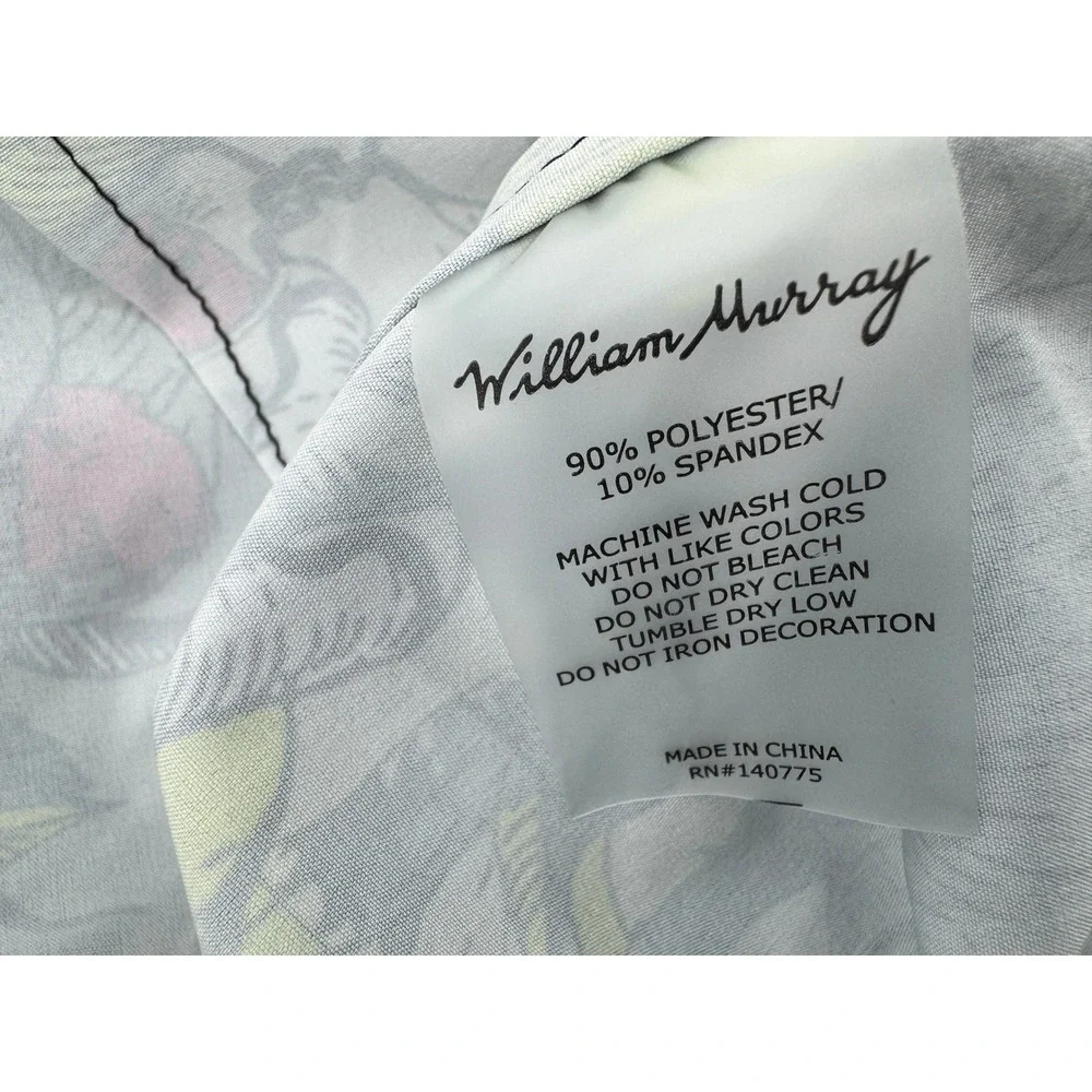 William Murray Hybrid Board Shorts Mens 36 Grey Animal Print Golf Swim Trunks‎